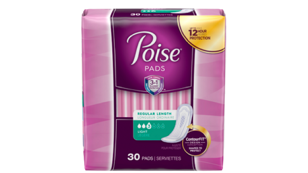 Poise Pads Regular Length 30 Pads
