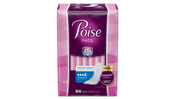 Poise Pads Regular Length 66 Pads