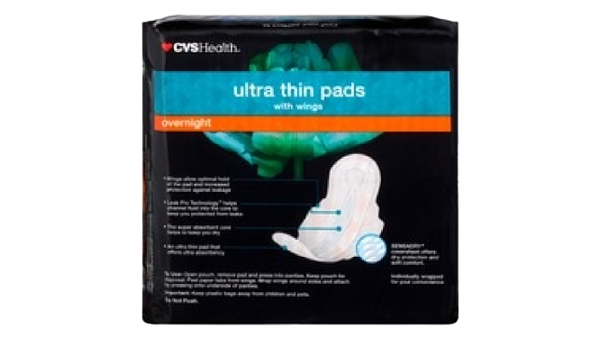 Cvs Health Ultra Thin Pads Overnight 52 Pads