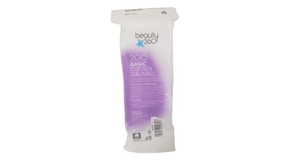 Beauty 360 Basic Cotton Squares 200 Cotton