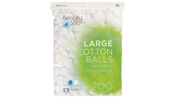 Beauty 360 Large Cotton Balls 200 Cotton Balls