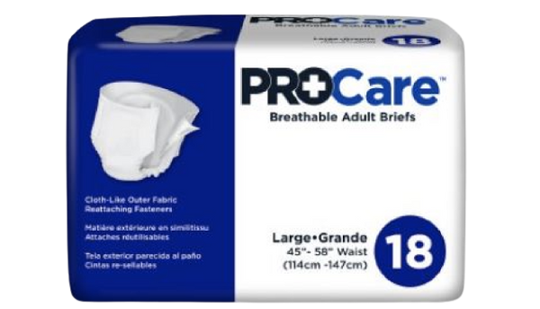 Procare Breathable Adult Briefs 18 Large 45-58