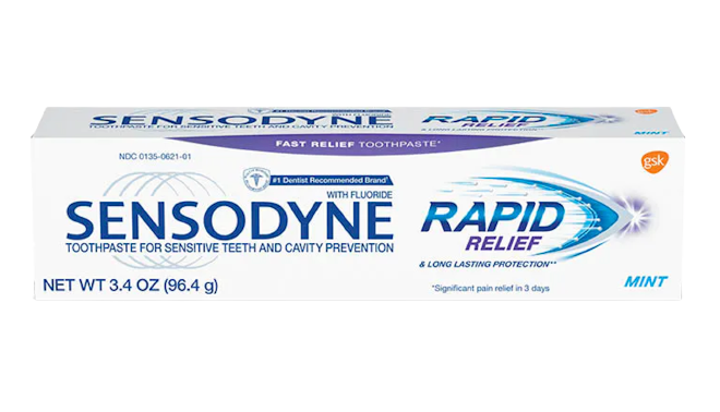 Sensodyne Rapid Relief Sensitive Toothpaste, Mint 3.4 Oz | Beat Sensitivity  Pain in 3 Days