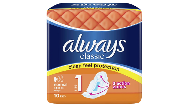 Always Classic Clean Feel Protection Normal Wings
10Pads
