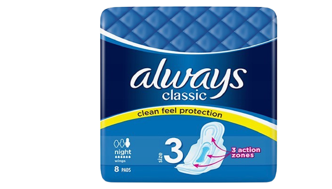Always Classic Clean Feel Protection Night Wings
8Pads