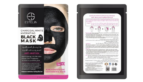 Estelin Charcoal White Hydrating Black Mask