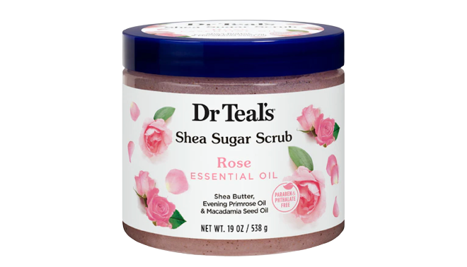 Dr Teals Shea Sugar Scrub Rose Essential Oil