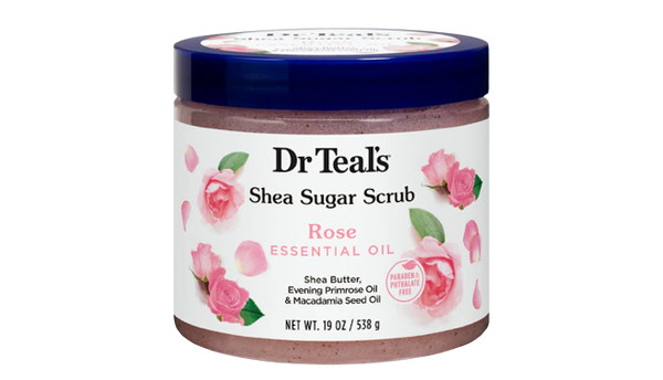 Dr Teals Shea Sugar Scrub Rose Essential Oil