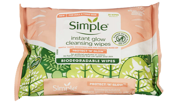 Simple Instant Glow Cleansing Wipes